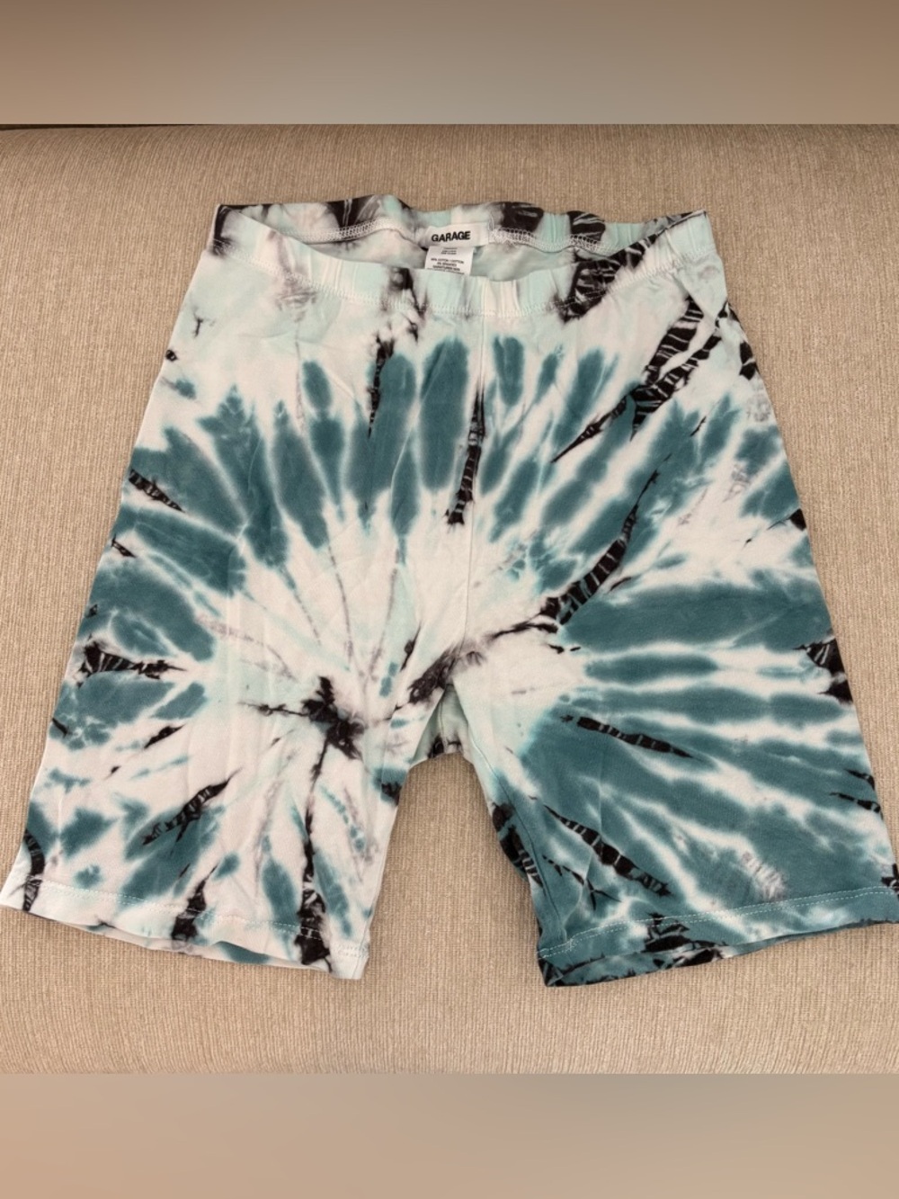 Garage Women’s Teal & Black Tie-Dye Bike Shorts